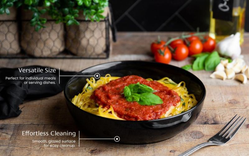 Juego de 4 tazones de pasta KooK de 40 oz color carbón