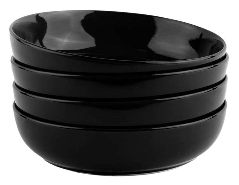 Juego de 4 tazones de pasta KooK de 40 oz color carbón