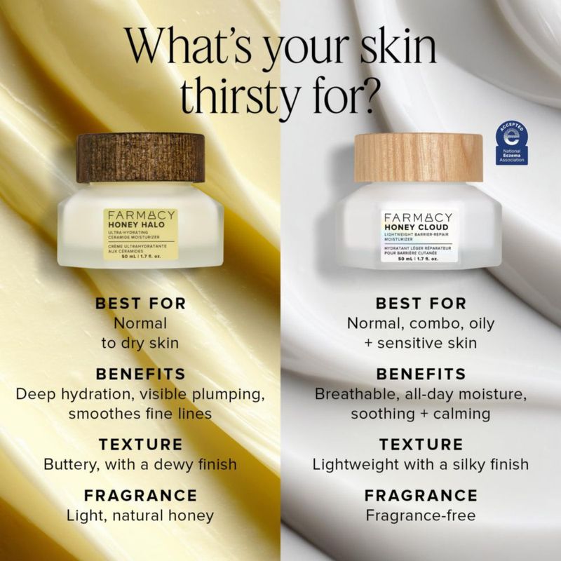 Crema Hidratante Facial Honey Cloud de Farmacy - Fórmula ligera con Ácido Hialurónico y Péptidos - Hidratación transpirable y reparación de la barrera