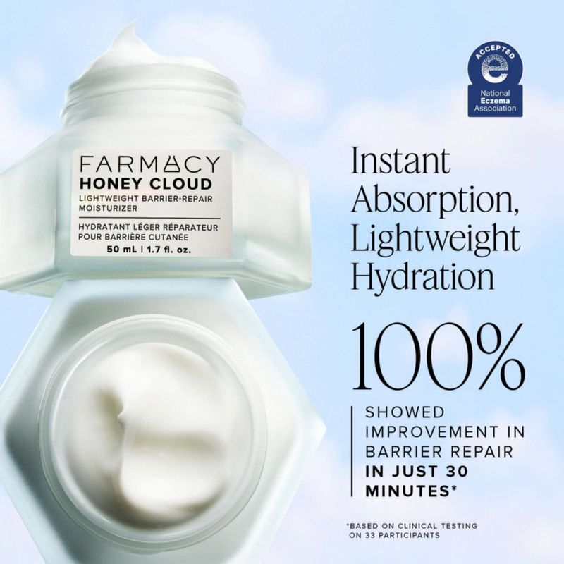 Crema Hidratante Facial Honey Cloud de Farmacy - Fórmula ligera con Ácido Hialurónico y Péptidos - Hidratación transpirable y reparación de la barrera