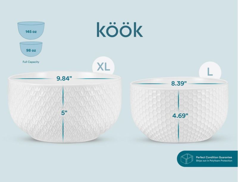 Juego de 4 cuencos anidados KooK con relieve de malvavisco