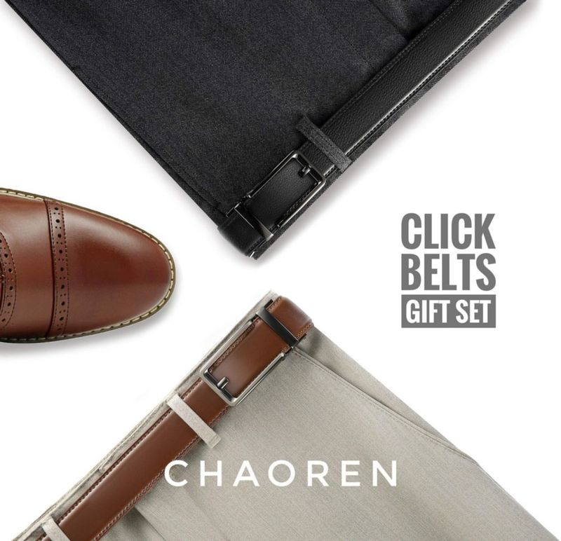 Cinturones CHAOREN Pack de 2 - Cuero de 35 cm con Trinquete