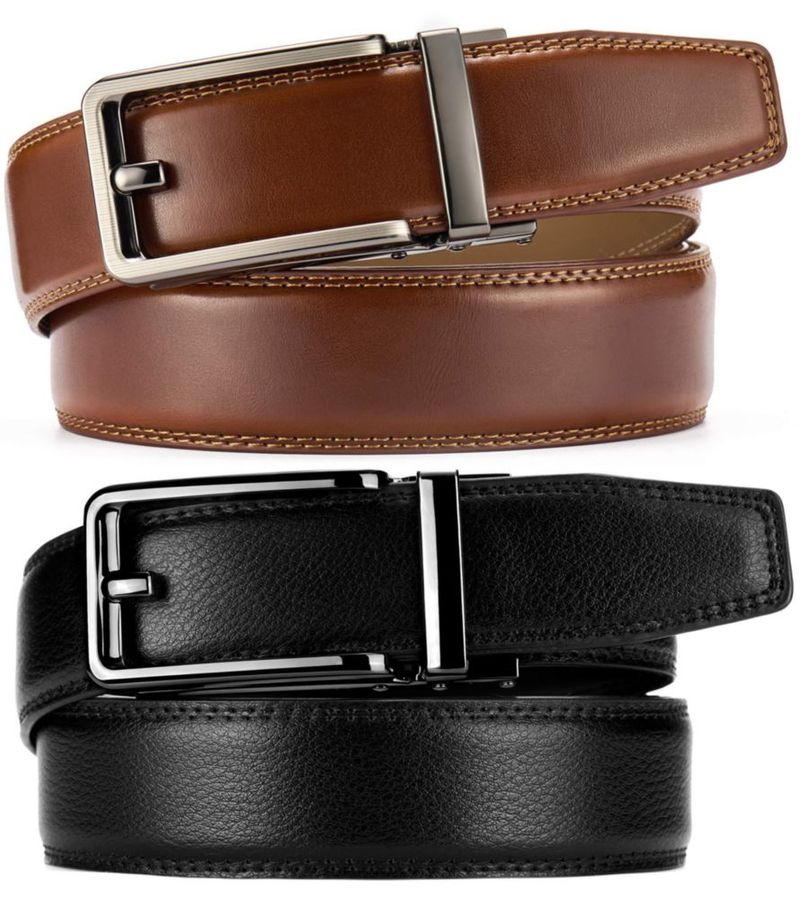 Cinturones CHAOREN Pack de 2 - Cuero de 35 cm con Trinquete