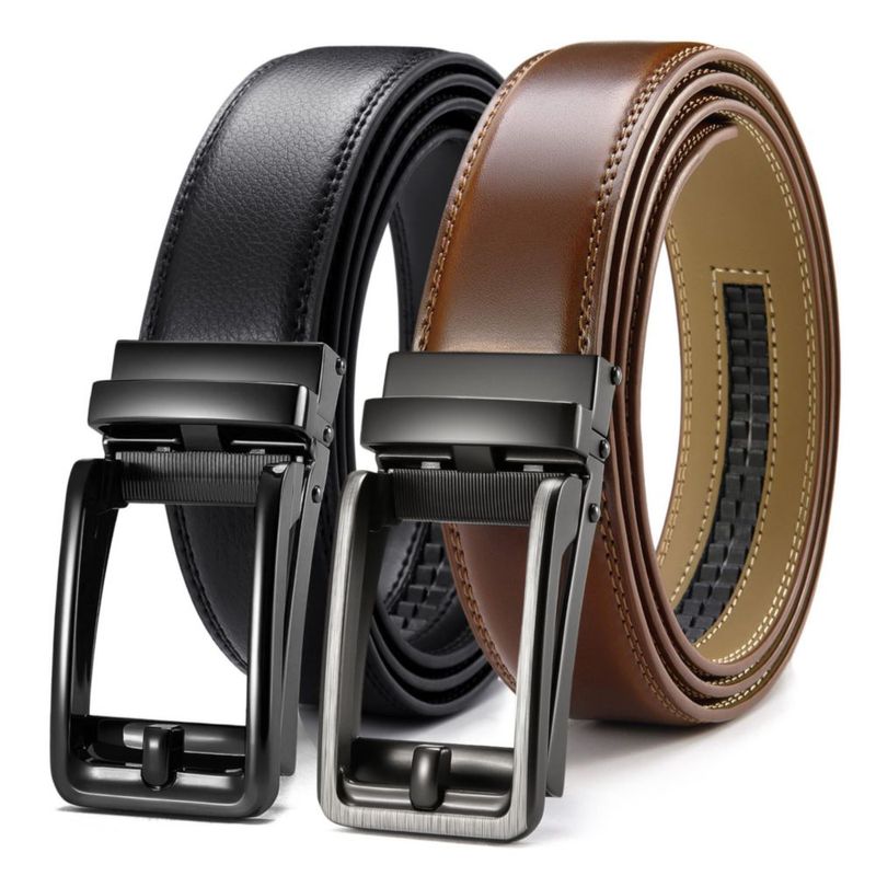 Cinturones CHAOREN Pack de 2 - Cuero de 35 cm con Trinquete