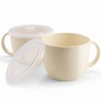 Taza para sopa KooK 710 ml con tapa juego de 2 color avena
