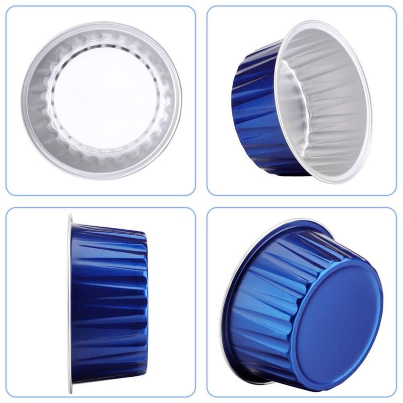 Tazas para cupcakes EUSOAR 5 oz 100 uds azul real con tapas