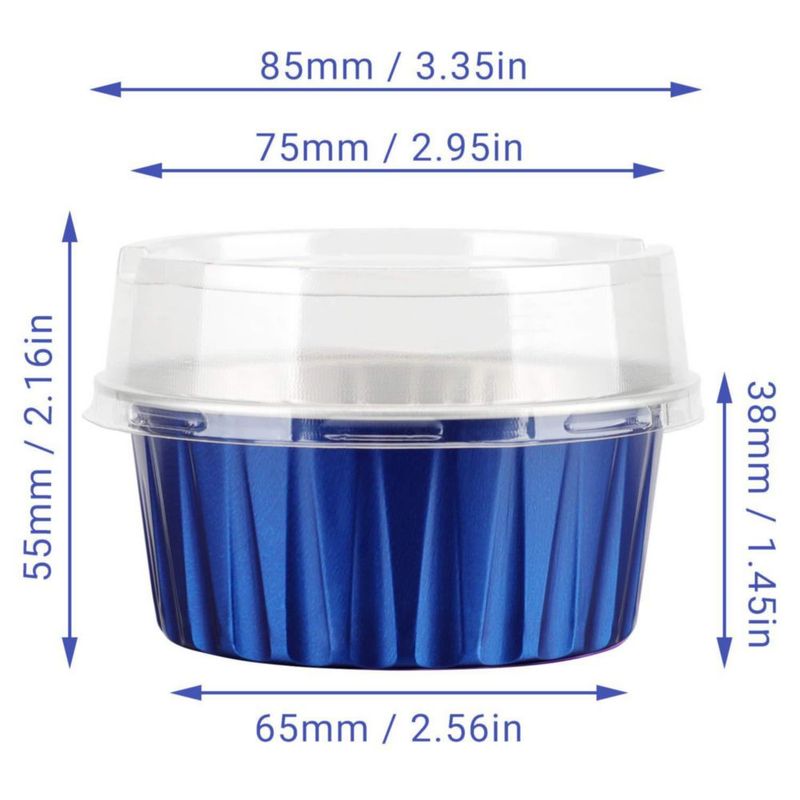 Tazas para cupcakes EUSOAR 5 oz 100 uds azul real con tapas