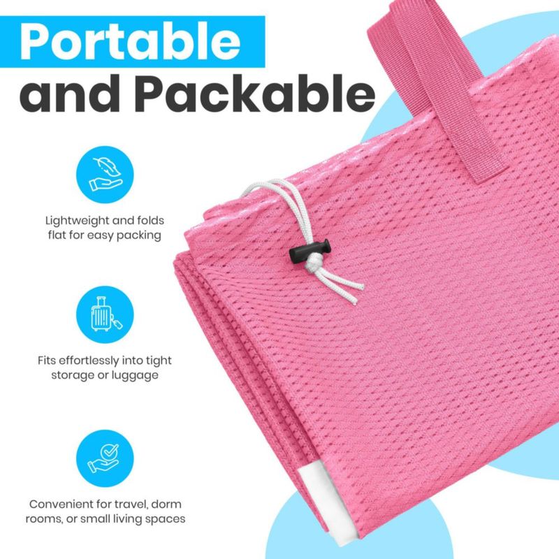 Bolsa de lavandería de malla resistente Handy Laundry 61 × 91 cm Rosa con correa de hombro