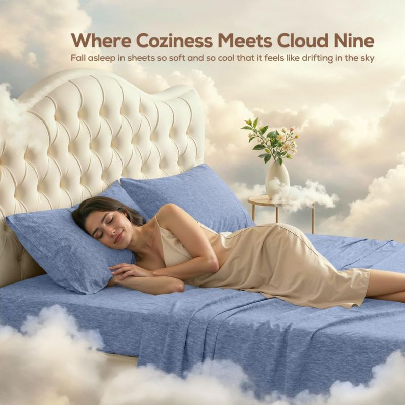 Juego de sábanas Utopia Bedding Queen 4 piezas color azul marino jaspeado