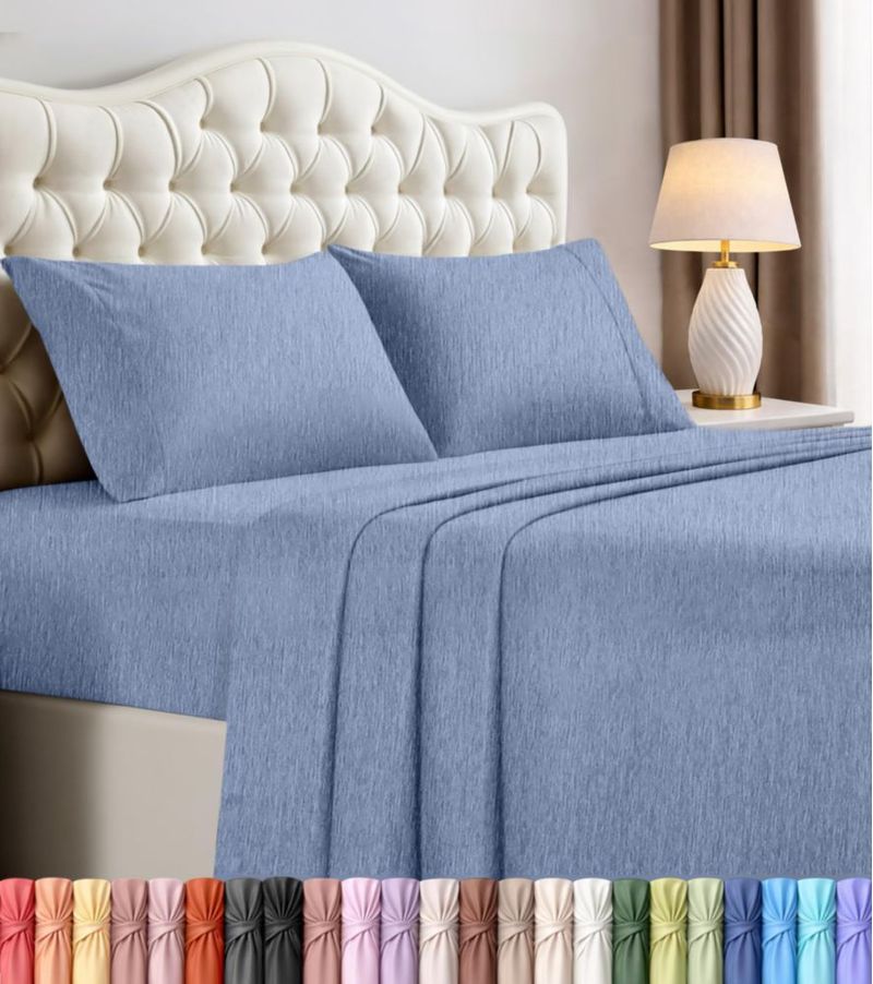 Juego de sábanas Utopia Bedding Queen 4 piezas color azul marino jaspeado
