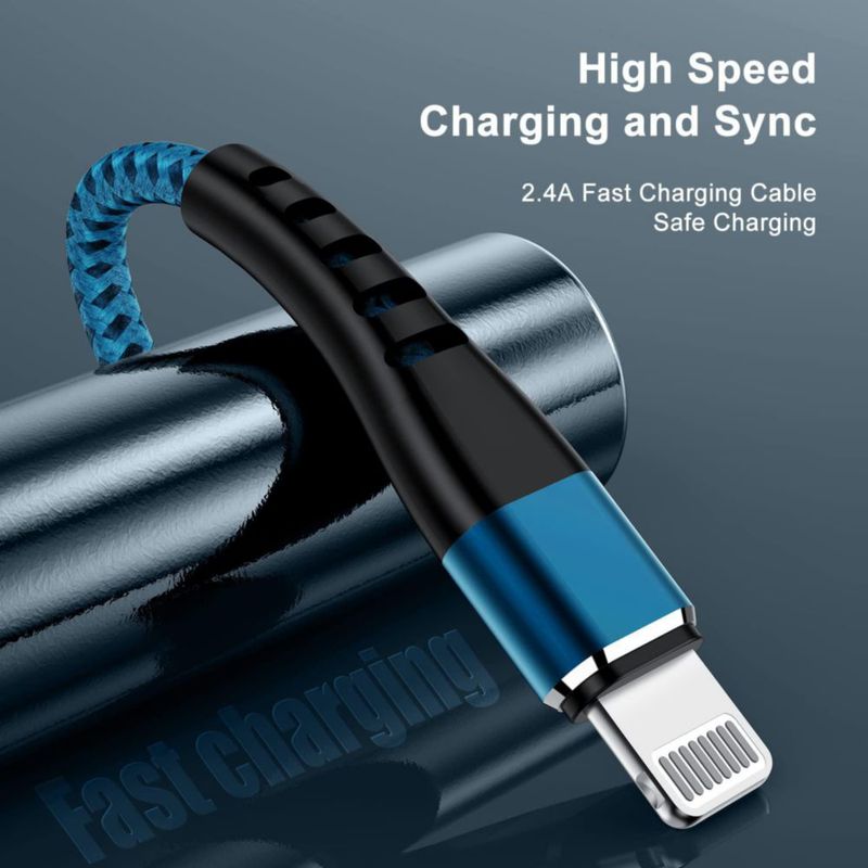 Cable USB a Lightning Essri 91 cm 2 piezas trenzado de nylon