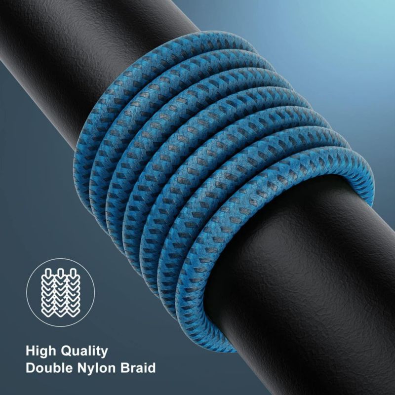 Cable USB a Lightning Essri 91 cm 2 piezas trenzado de nylon
