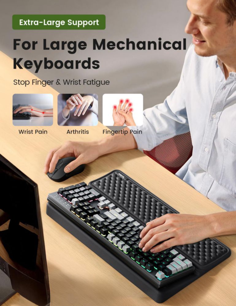Reposamuñecas Ergonómico de Espuma de Memoria Vaydeer 48x25 cm