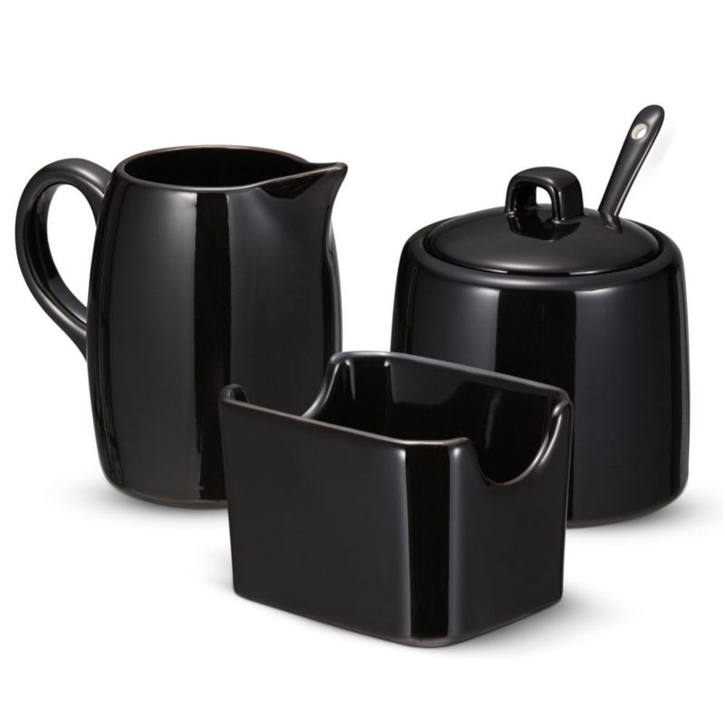Set de Azúcar KooK de 3 piezas: Jarra y Cuenco negros