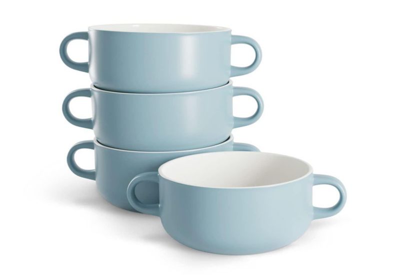 Cazuelas KooK para Sopa 510 ml Juego de 4 en Azul Pálido