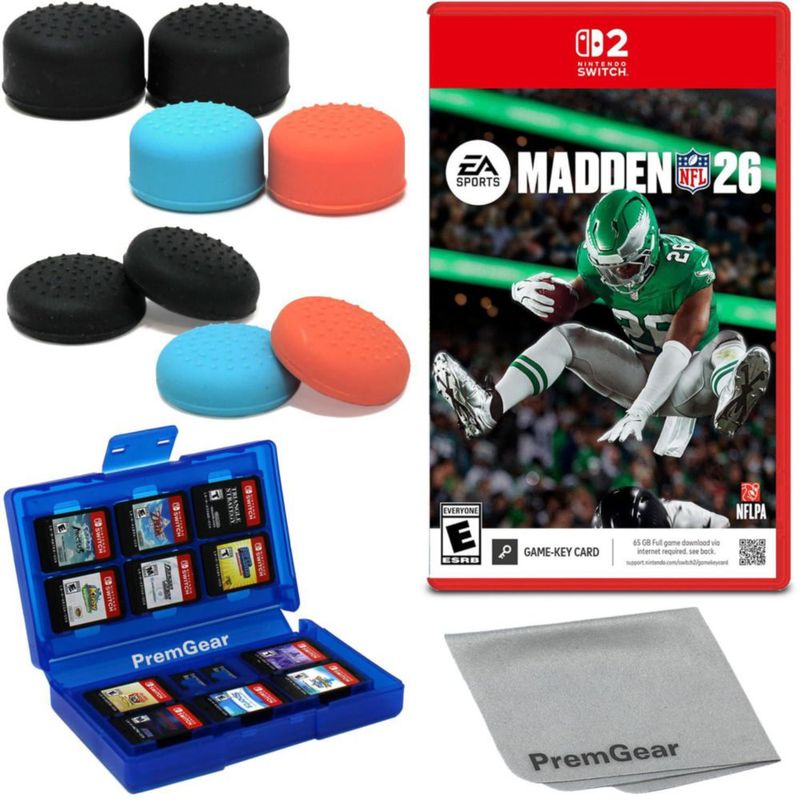 Madden NFL 26 Switch 2 + Agarraderas y Soporte para Tarjetas de Juego