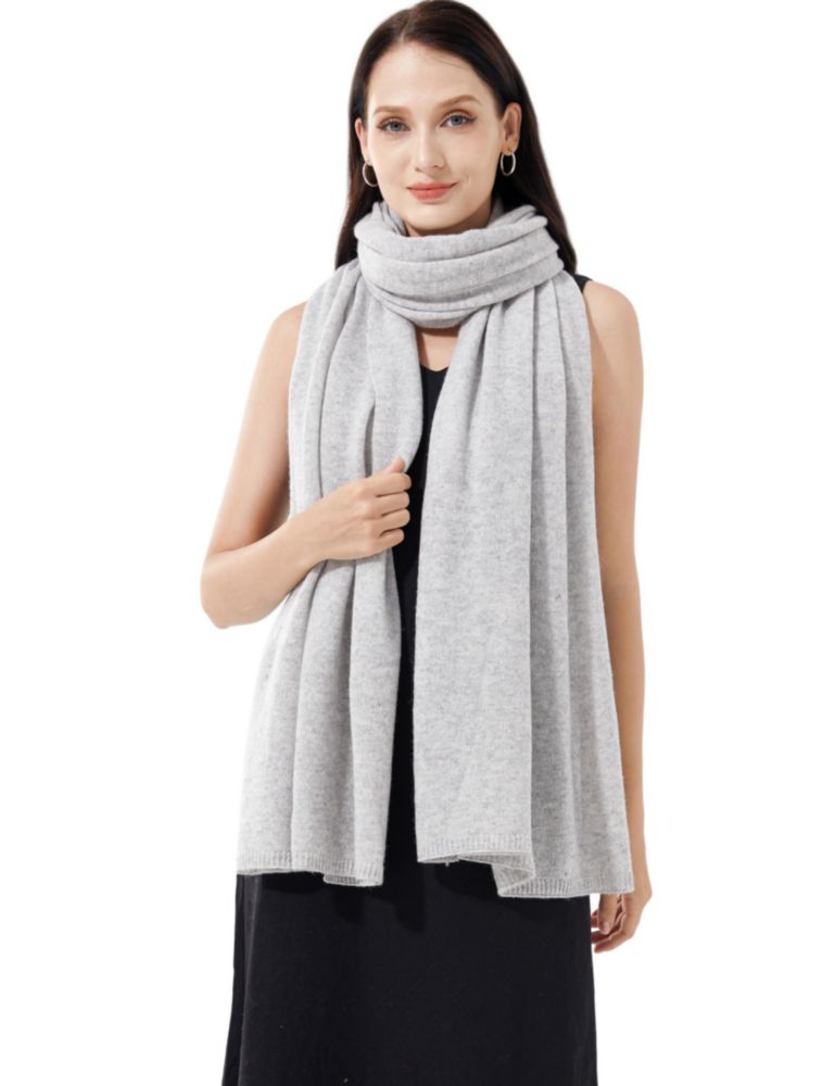 Bufanda RYYOYY de Cachemir 221 cm × 71 cm Gris