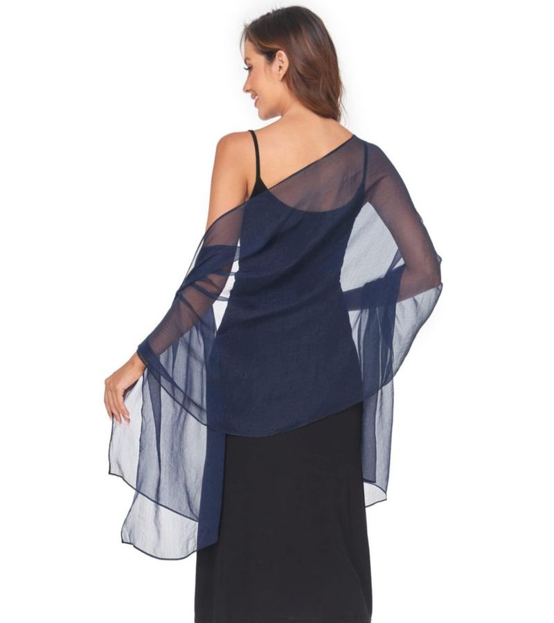 Pañuelo SURVODJA 200 x 70 cm azul marino – Chal o envoltorio