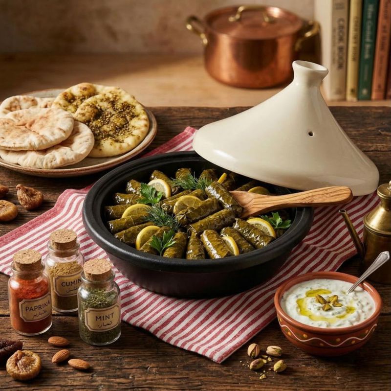 Tagine KooK 33 L de hierro fundido esmaltado color marfil