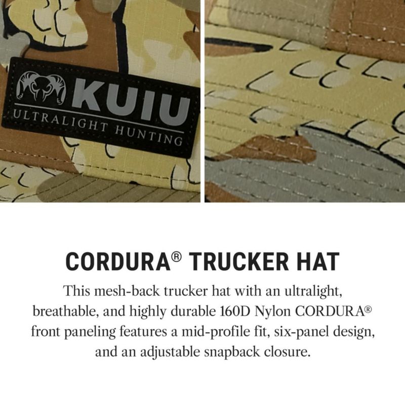 Gorra Trucker KUIU de Nylon Cordura con Snapback y Malla