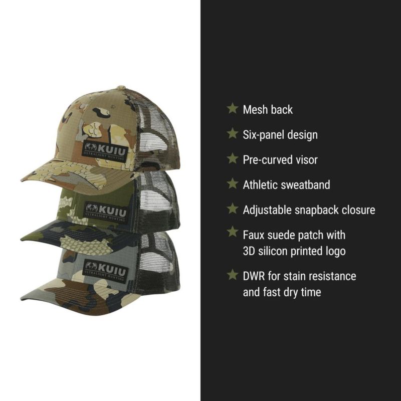 Gorra Trucker KUIU de Nylon Cordura con Snapback y Malla