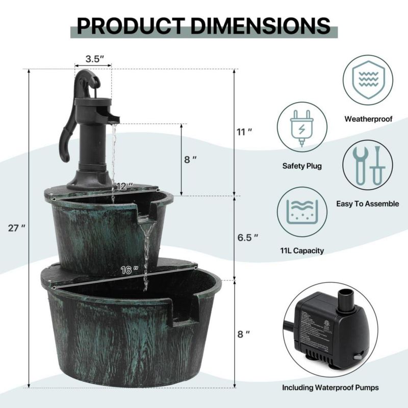 Fuente Athena Collection 69 cm Verde 11 L Eléctrica