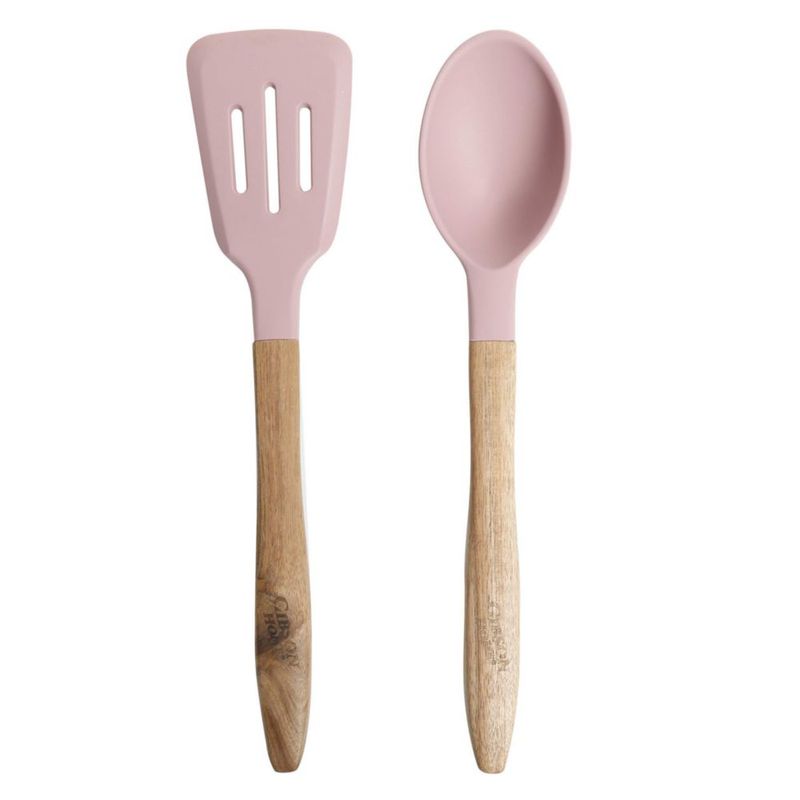 Juego de utensilios de cocina Gibson Home de 7 piezas en lavanda rosado