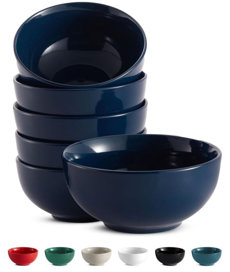 Tazones para Sopa KooK 567 ml Set de 6 Azul Marino