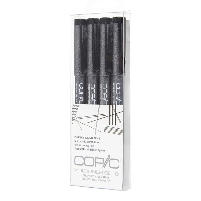 Marcadores Copic Multiliner Set de 4 Piezas con Tinta Pigmentada