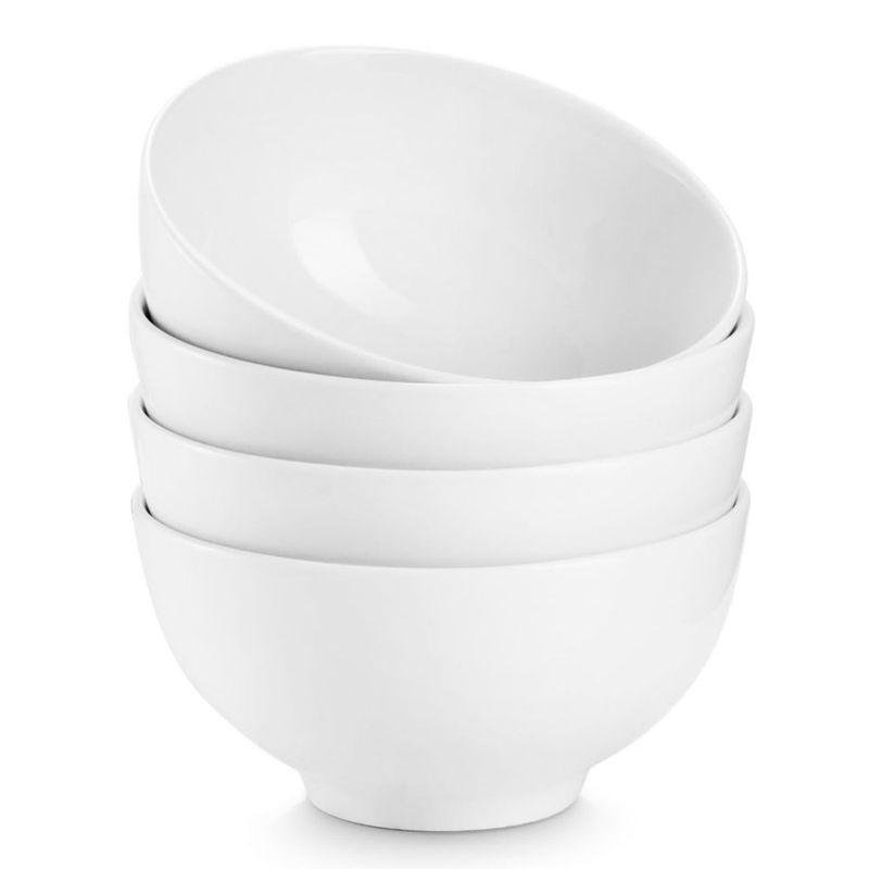 Juego de 4 tazones DOWAN de 240 ml blanco aptos para lavavajillas