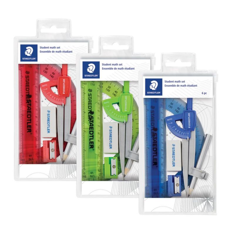 Set de Matemáticas STAEDTLER de 6 piezas con regla y bolsa con cremallera