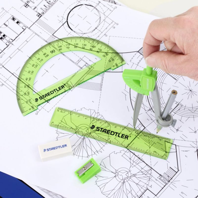 Set de Matemáticas STAEDTLER de 6 piezas con regla y bolsa con cremallera