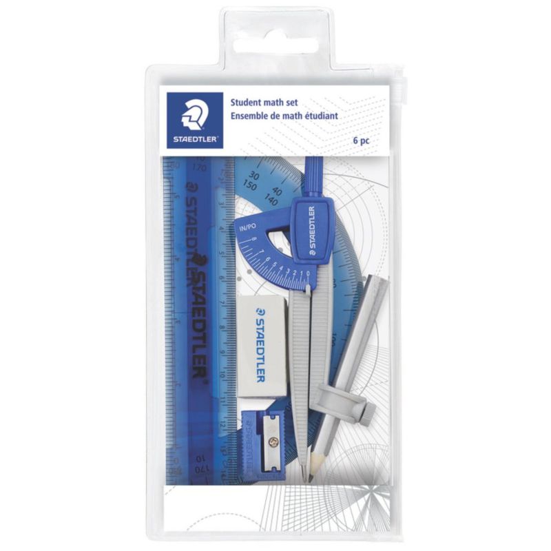 Set de Matemáticas STAEDTLER de 6 piezas con regla y bolsa con cremallera