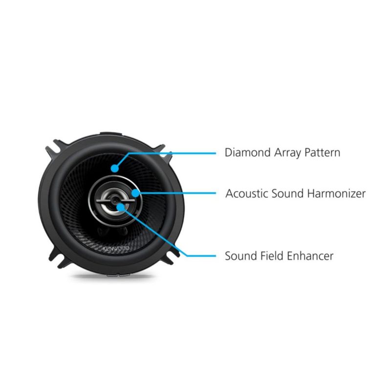 Altavoces para coche Kenwood KFC-1398RS de 525 pulgadas 2 vías y 75 W RMS
