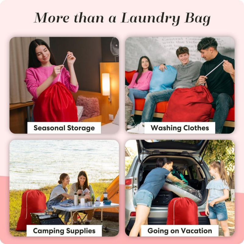 Bolsa de lavandería XL Handy Laundry de nylon rojo con cordón