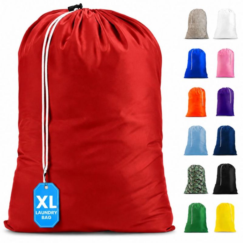 Bolsa de lavandería XL Handy Laundry de nylon rojo con cordón