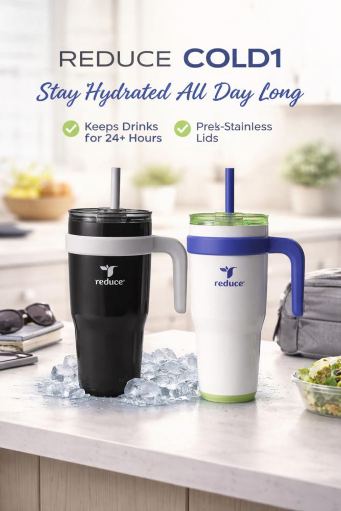 Vaso Térmico REDUCE 710 ml Pack de 2 Negro y Blanco