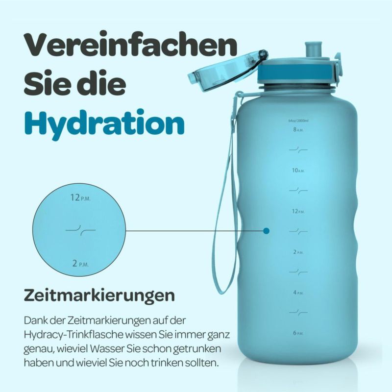 Botella Hydracy 2 L sin BPA Tritan a prueba de fugas