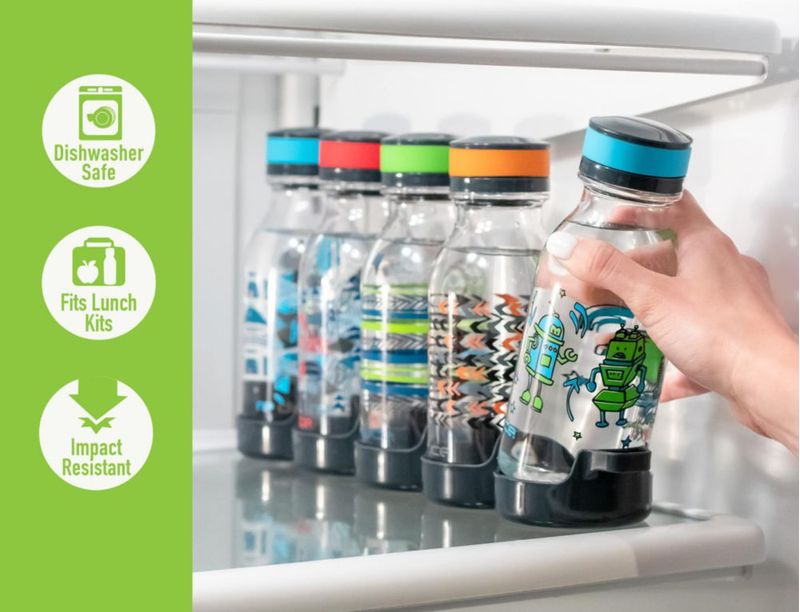 Botella de agua REDUCE 580 ml pack de 5 libre de BPA