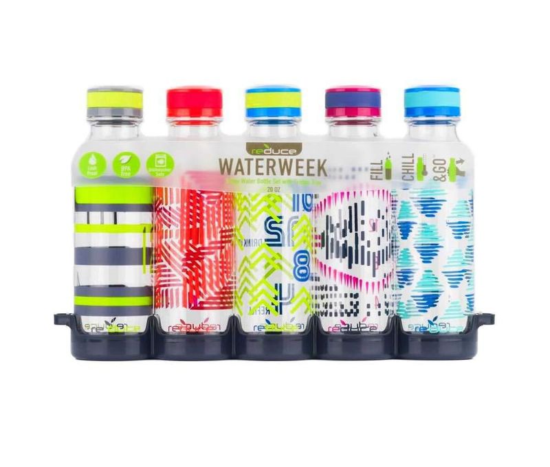 Botella de agua REDUCE 580 ml pack de 5 libre de BPA