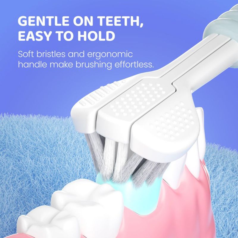 Cepillo de dientes eléctrico Well Before con cabezal en forma de U 2‑7 años IPX7 gris