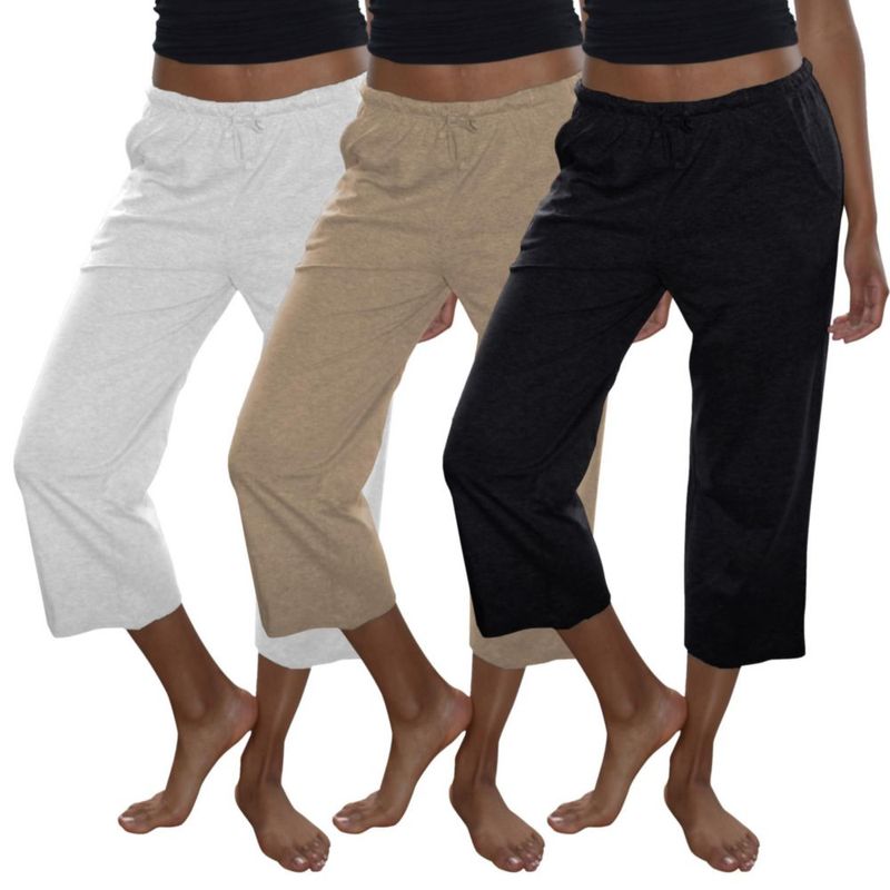 PANTALONES Sexy Basics Capri de Algodón con Cordón y Bolsillos