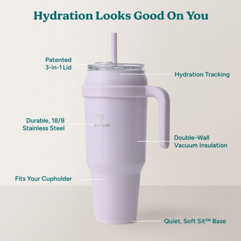 Vaso Térmico REDUCE 1500 ml Lavanda con Asa y Pajilla