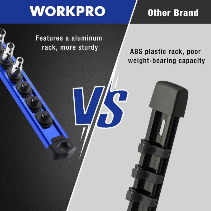 Organizador magnético de casquillos WORKPRO 33 cm 1/4" azul