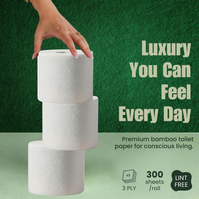 Papel Higiénico de Bambú SRIAA 12 Mega Rollos 3 Capas FSC