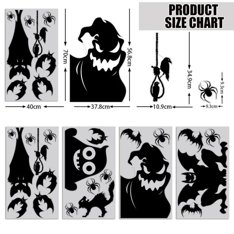 Pegatinas para ventana CCINEE 70 cm x 40 cm – Decoración Halloween