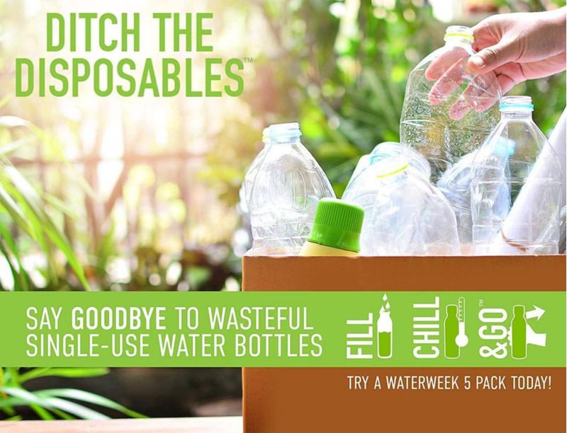 Botella de agua REDUCE 400 ml pack de 5 a prueba de fugas Tritan