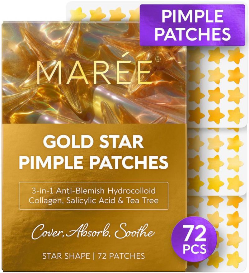 Parche antiacné MAREE Gold Star 72 unidades Hidrocoloide