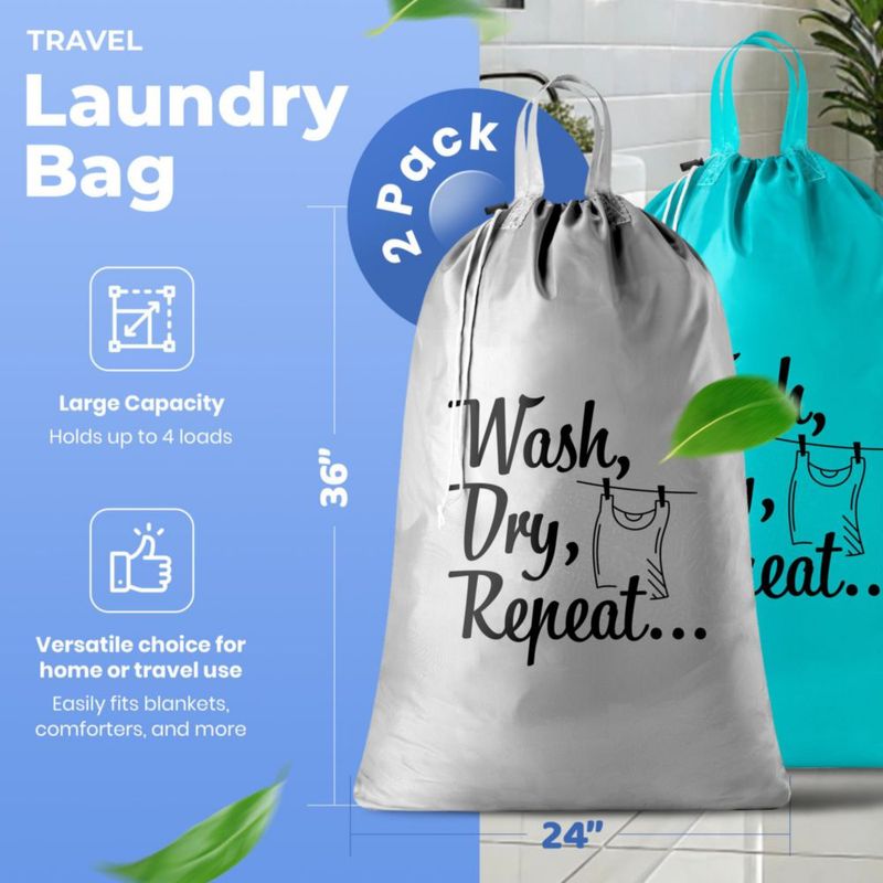 Bolsa de lavandería Handy Laundry 2 unidades - Estampado Turquesa y Gris