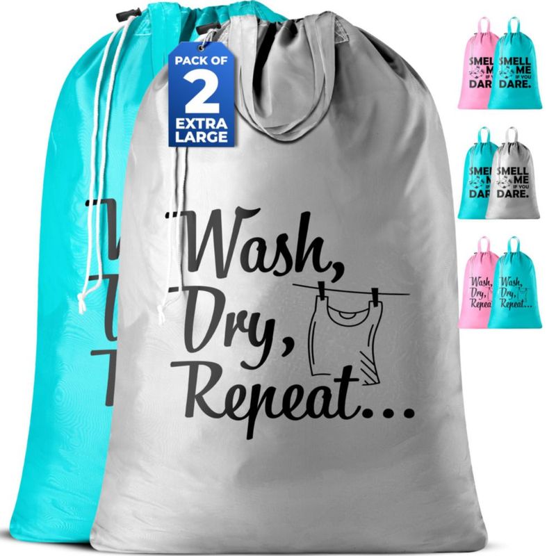 Bolsa de lavandería Handy Laundry 2 unidades - Estampado Turquesa y Gris